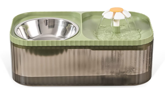 UB Fantana de apa si castron pisici 3L cu bol din otel inoxidabil BS